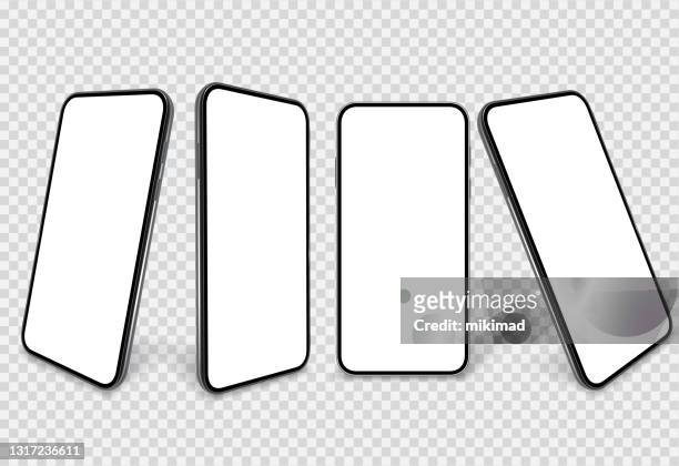 smartphone. mobile phone template. telephone. realistic vector illustration of digital devices. 3d - plain background stock illustrations