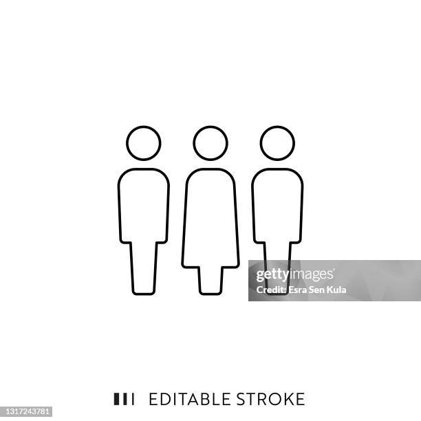 team-symbol mit bearbeitbarem strich - männliche person stock-grafiken, -clipart, -cartoons und -symbole