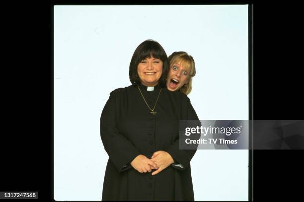 Vicar Of Dibley actors Dawn French and Emma Chambers in character as Gerladine Granger and Alice Horton, circa 1997.