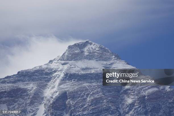 Mount Qomolangma or Mount Everest is pictured on May 9, 2021 in Shigatse, Tibet Autonomous Region of China.