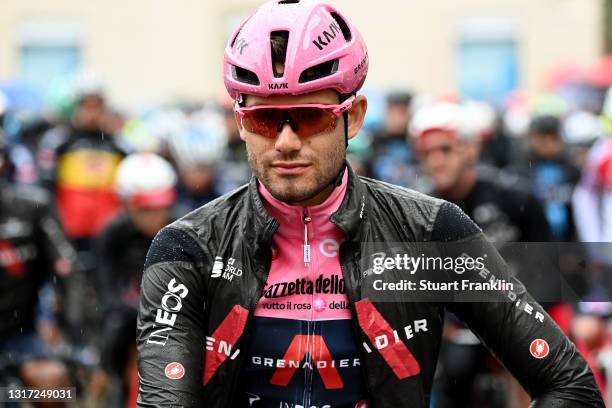 Filippo Ganna of Italy and Team INEOS Grenadiers Pink Leader Jersey at start during the 104th Giro d'Italia 2021, Stage 3 a 190km stage from Biella...