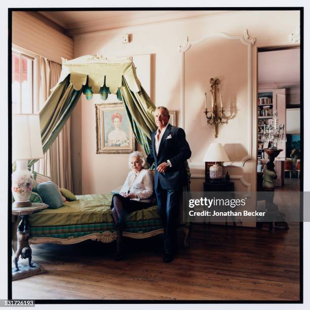 Actress Zsa Zsa Gabor and husband Prince Frederic von Anhalt are photographed at home for Vanity Fair Magazine on May 5, 2007 in Bel Air, California.