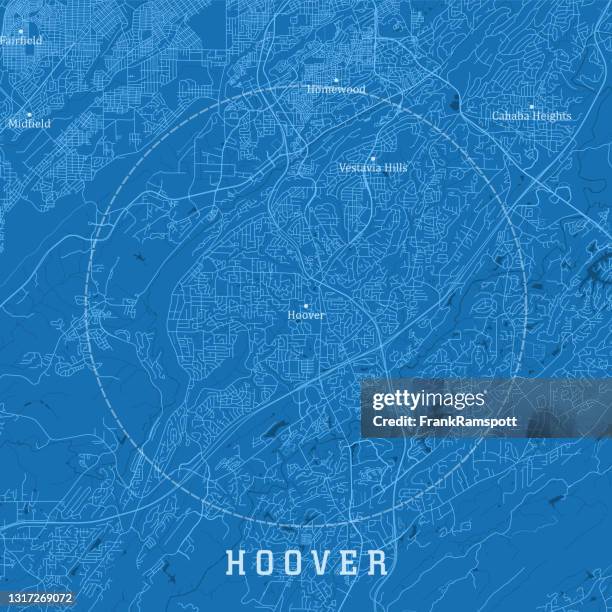 hoover al city vector road map blue text - hoover alabama stock illustrations