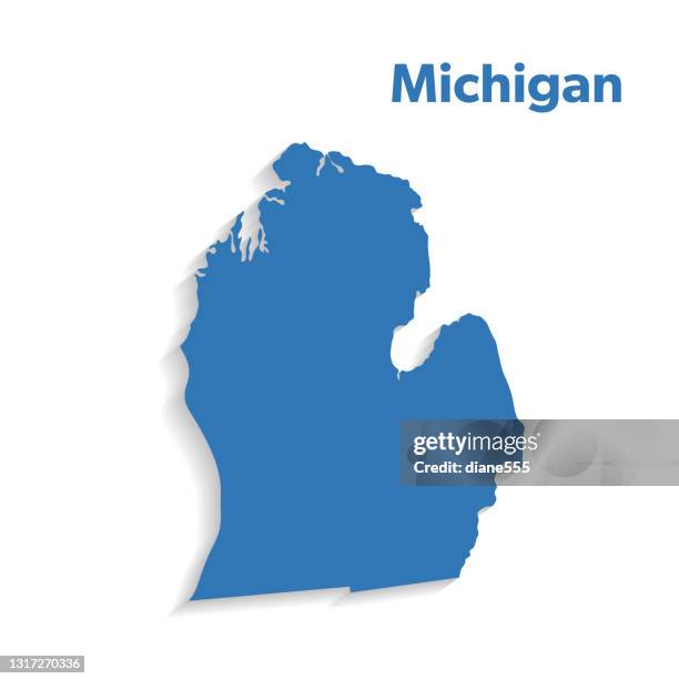 u.s state with capital city, michigan - current state stock illustrations
