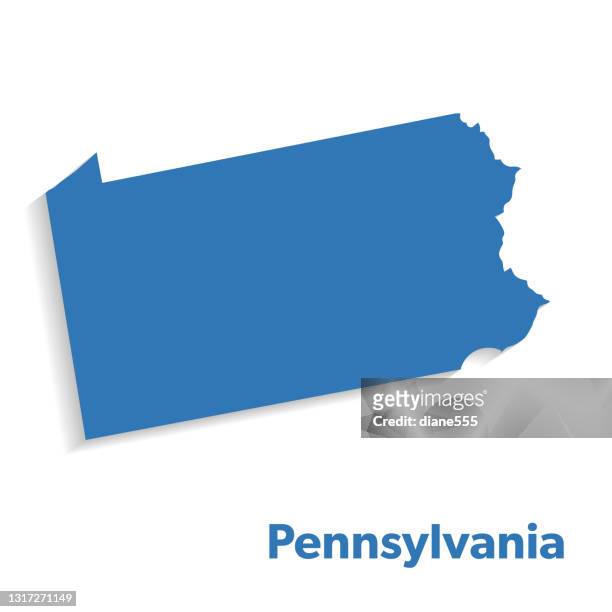 stockillustraties, clipart, cartoons en iconen met de staat van de v.s. met hoofdstad, pennsylvania - pennsylvania