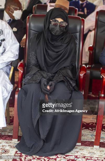 Widow Hinda Deby Itno at the funeral of her husband, Marshal and President of Chad, Idriss Deby Itno during his funeral on April 23, 2021 in...