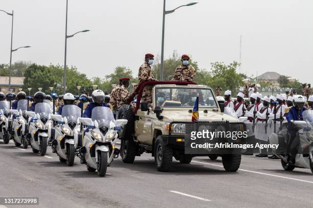 The arrival of the mortal remains of Marshal and President of Chad, Idriss Deby Itno during his funeral on April 23, 2021 in N'Djamena. He was killed...