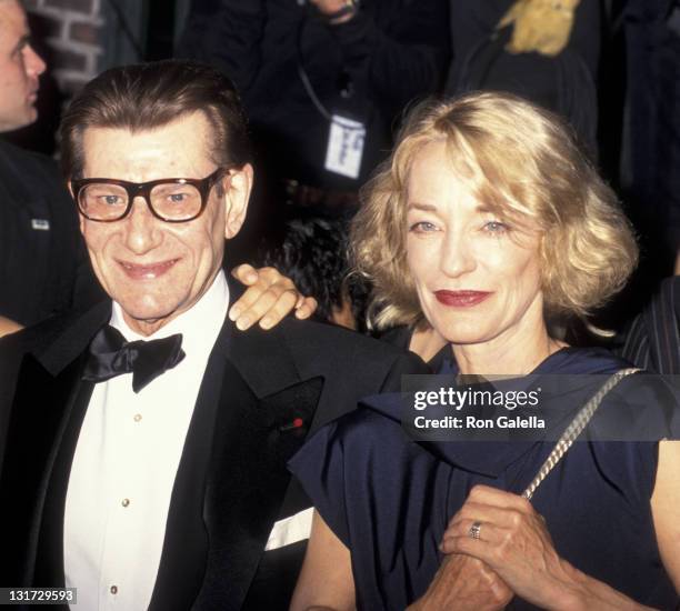 Yves Saint Laurent and Loulou de la Falaise attend 18th Annual Council of Fashion Designers of America Awards on June 2, 1999 at the 69th Regiment...