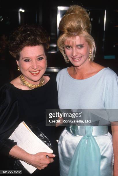 Cindy Adams and Ivana Trump attend Tiffany's Cocktail Party in New York City on May 3, 1990.