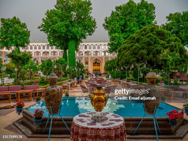 elegant abbasi hotel, isfahan, iran - isfahan stock pictures, royalty-free photos & images