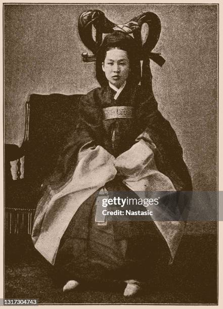 korean palace slave girl - korean stock illustrations