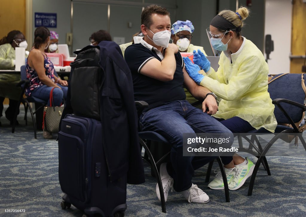 Miami-Dade County Host Pop-Up COVID-19 Vaccination Site At Miami International Airport