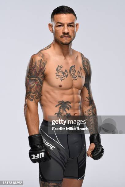 Cub Swanson poses for a portrait during a UFC photo session on April 28, 2021 in Las Vegas, Nevada.