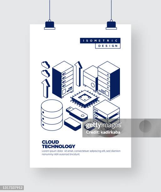 cloud computing concept, flat design and posters, covers for banners. - database stock illustrations
