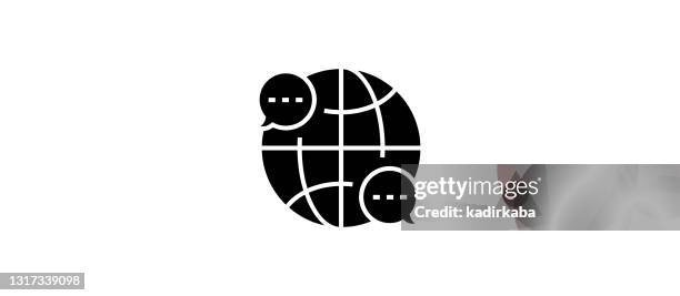 global communication modern flat icon concept design - hardware store logo stock illustrations