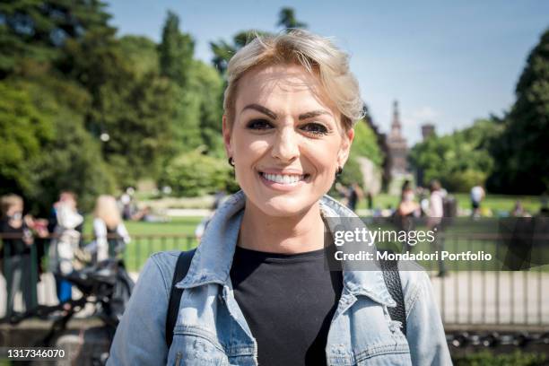 Italian showgirl Francesca Pascale, champion of civil rights, takes part at the Tempo Scaduto demonstration, organized by the Sentinels of Milan at...