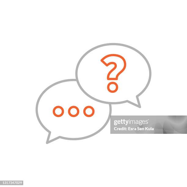 questions and answers line icon with editable stroke - questions and answers stock illustrations