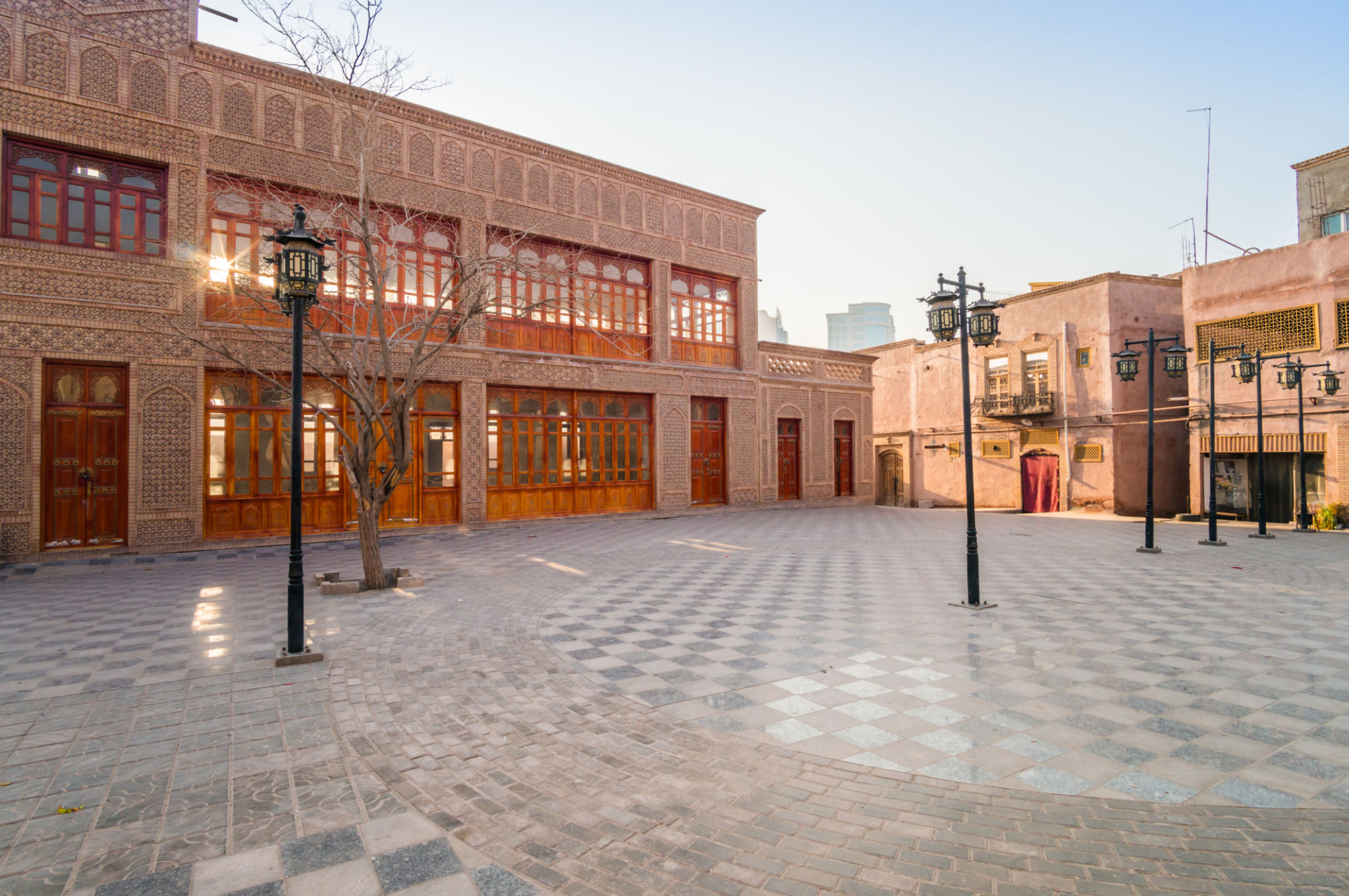 Riverside architecture in the old urban area of Kashgar, Xinjiang, China Riverside architecture in the old urban area of Kashgar, Xinjiang, China