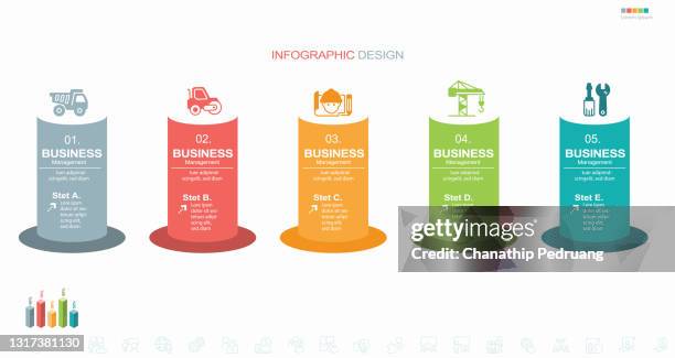 infographic template. vector illustration. stock illustration construction industry, advertisement, icon set - architectural column stock illustrations