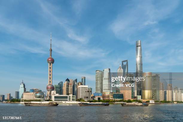 The Bund waterfront area is pictured on May 10, 2021 in Shanghai, China.