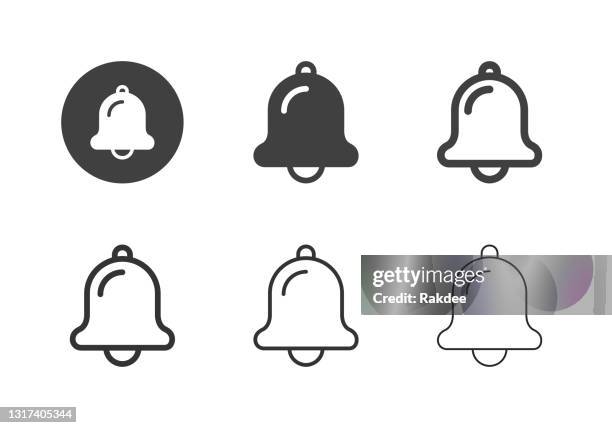 illustrazioni stock, clip art, cartoni animati e icone di tendenza di icone campana - serie multi - campanella campana