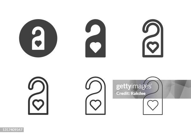 honeymoon suite icons - multi series - do not disturb stock illustrations