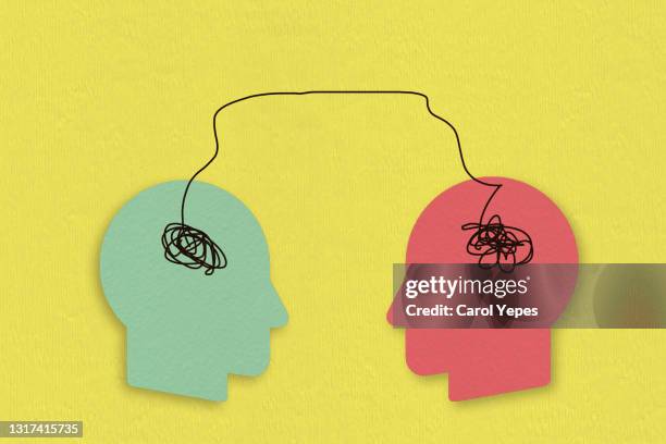 empathy conceptual paper image in yelow - togetherness icon stock pictures, royalty-free photos & images