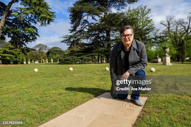 Mark Wallinger stands with his artwork 'British Summer Time ' during the "Bring into Being" Press Launch on May 11, 2021 in London, England.