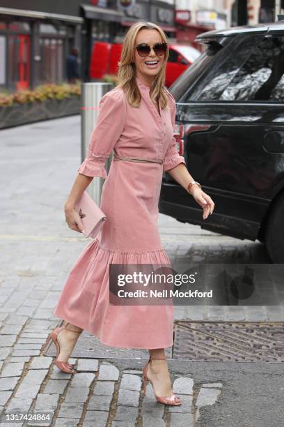 Amanda Holden seen leaving Heart Breakfast Radio Studios on May 11, 2021 in London, England.