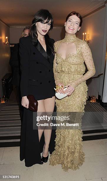 Daisy Lowe and Florence Welch attend the Harper's Bazaar Women Of The Year Awards at Claridges Hotel on November 7, 2011 in London, England.