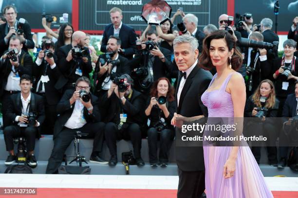 American actor George Clooney with his wife Amal Clooney during the Suburbicon premiere on the occasion of the 74th Venice Film Festival. Venice ,...