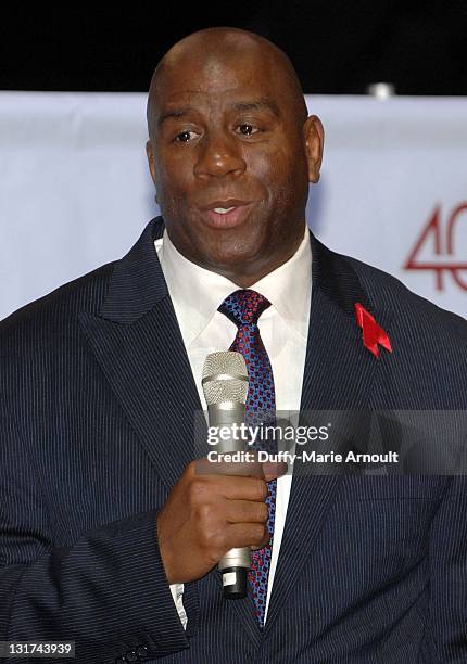 Magic Johnson attends 20th Anniversary of Magic Johnson's Retirement and Creation of the Magic Johnson Foundation Press Conference at Staples Center...