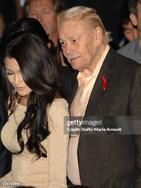 Jerry Buss attends 20th Anniversary of Magic Johnson's Retirement and Creation of the Magic Johnson Foundation Press Conference at Staples Center on...