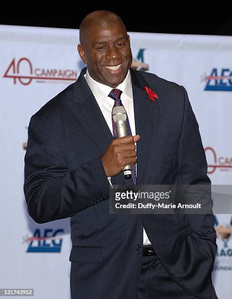 Magic Johnson attends 20th Anniversary of Magic Johnson's Retirement and Creation of the Magic Johnson Foundation Press Conference at Staples Center...