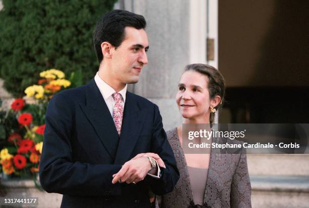 Infanta Elena of Spain and Jaime de Marichalar during their Engagement on November 26, 1994 in Madrid, Spain.