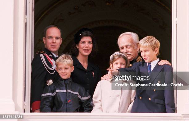 Prince Albert II of Monaco, Princess Caroline of Monaco, Prince Rainier III of Monaco, Pierre Casiraghi, Charlotte Casiraghi and Andrea Casiraghi...