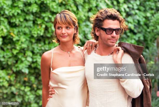 Model Helena Christensen and singer Michael Hutchence attend the World Music Awards Ceremony on May 4, 1994 in Monaco, Monaco.