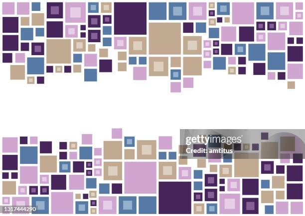 tiles border - complex building blocks stock illustrations