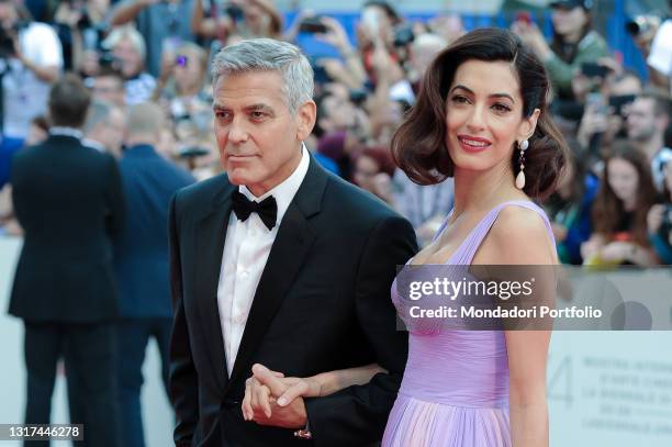 American actor George Clooney with his wife Amal Clooney during the Suburbicon premiere on the occasion of the 74th Venice Film Festival. Venice ,...