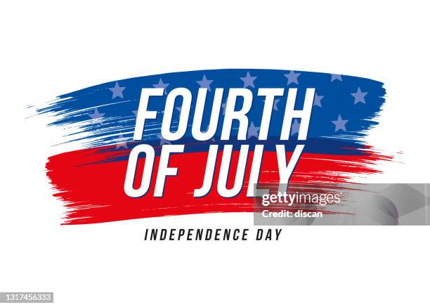 ilustrações de stock, clip art, desenhos animados e ícones de happy fourth of july - united stated independence day greeting. - 4th