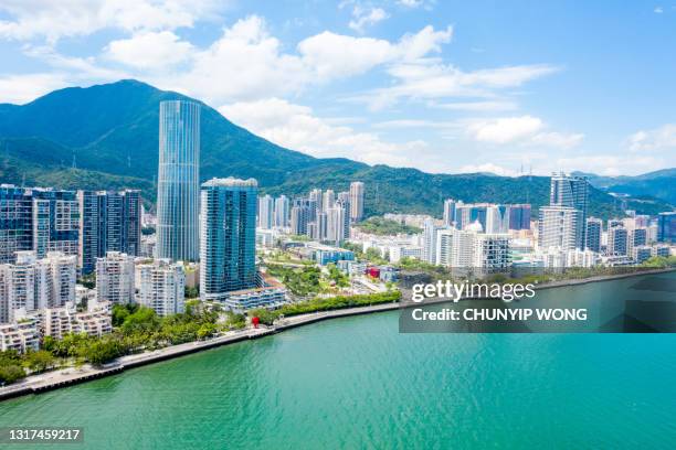 la vista dei droni di yantian si trova nell'area riservata di shenzhen - fujian foto e immagini stock