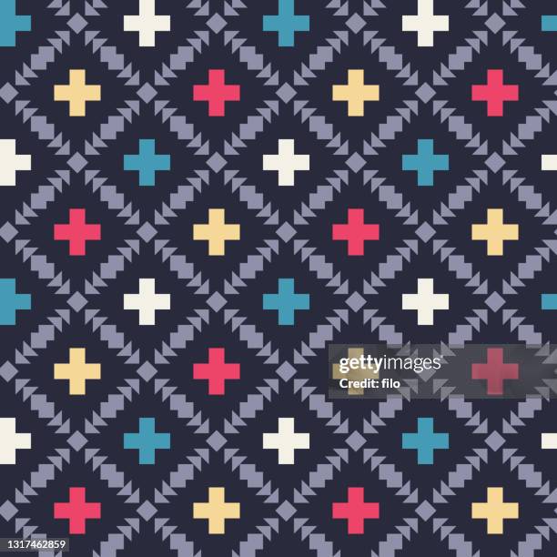 nahtlose fliesennde gewebte muster textur - patchwork stock-grafiken, -clipart, -cartoons und -symbole