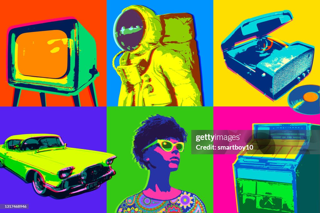 Set di icone degli anni '60