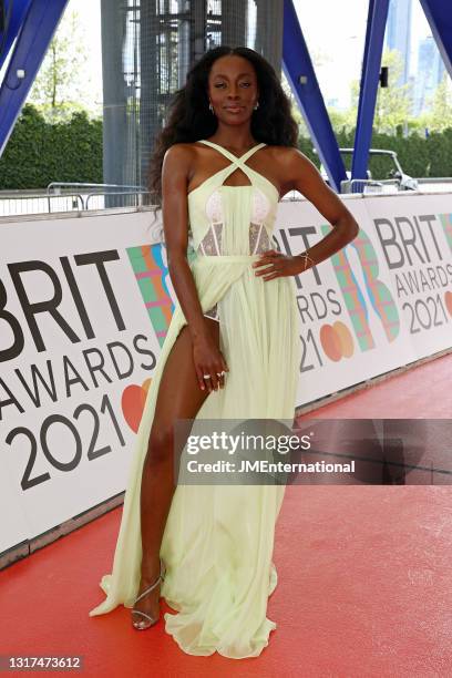 Odudu arrives at The BRIT Awards 2021 at The O2 Arena on May 11, 2021 in London, England.