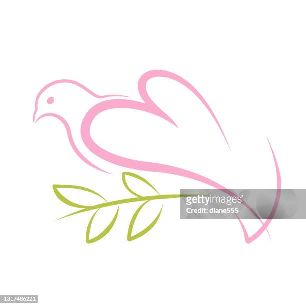 sketchy dove icon - charitable foundation stock illustrations