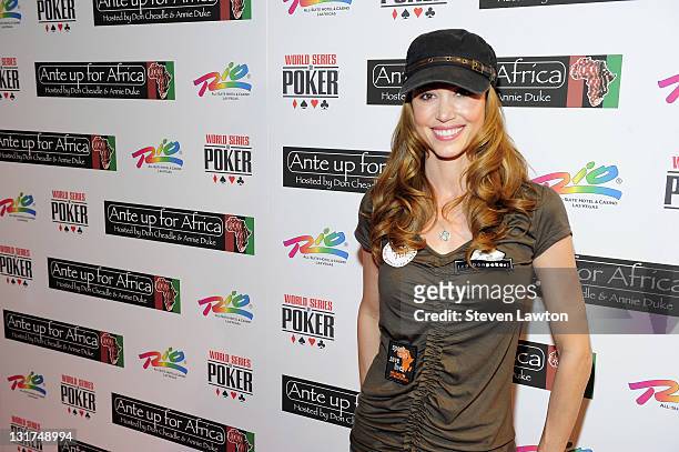 Actress Shannon Elizabeth arrives for the 4th annual "Ante Up for Africa Celebrity-Charity Poker Tournament" at The Rio Hotel And Casino Resort on...