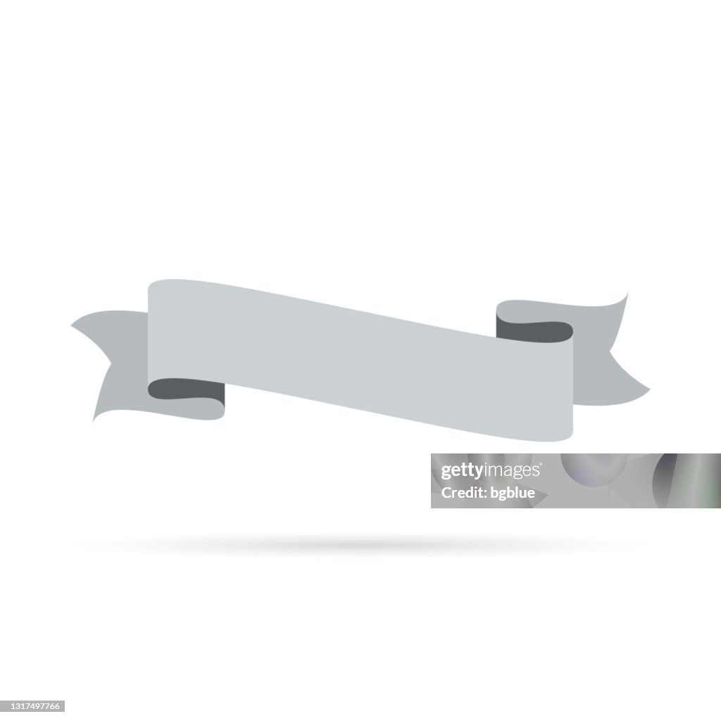 Grey Ribbons Border Gray Ribbon Isolated On White Background Design Element High-Res Vector ...