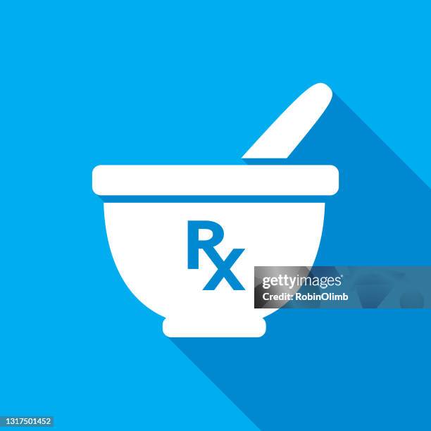 rx motar und pestle icon - rx stock-grafiken, -clipart, -cartoons und -symbole