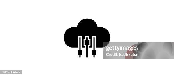 cloud configuration modern flat icon concept design - hardware store logo stock illustrations