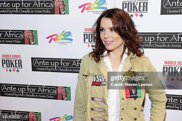 Pro Poker player Annie Duke arrives for the 4th annual "Ante Up for Africa Celebrity-Charity Poker Tournament" at The Rio Hotel And Casino Resort on...